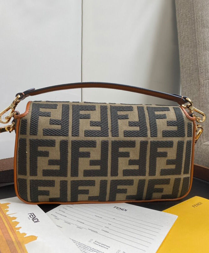 Fendi FF Canvas Bag 8BR600 Coffee